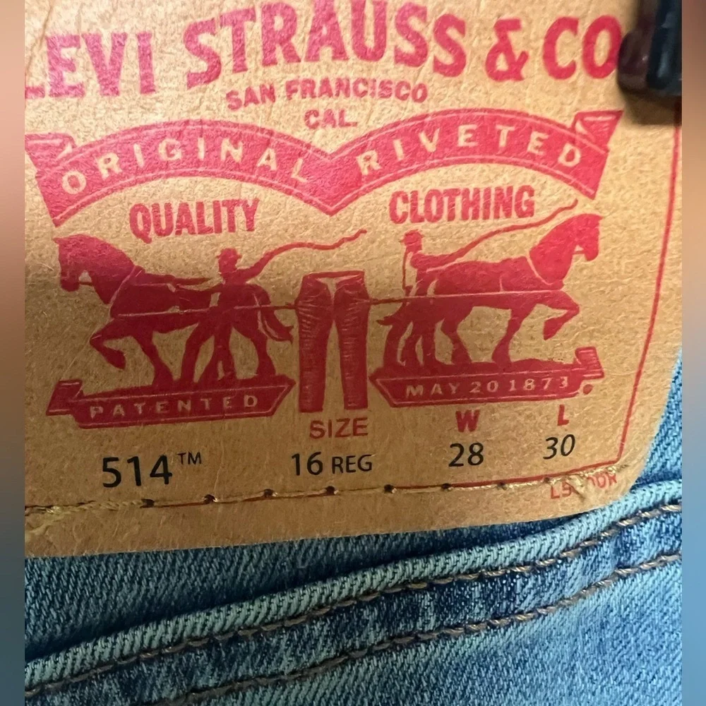LEVI’S 514 STRAIGHT JEANS REGULAR FIT THROUGH THIGH/ADJUSTABLE WAISTBAND  16 REG